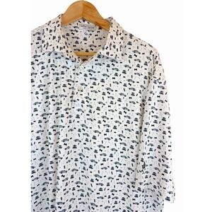 Peter Millar Summer Comfort Men's L Cocktail Car AOP Performance Golf Polo